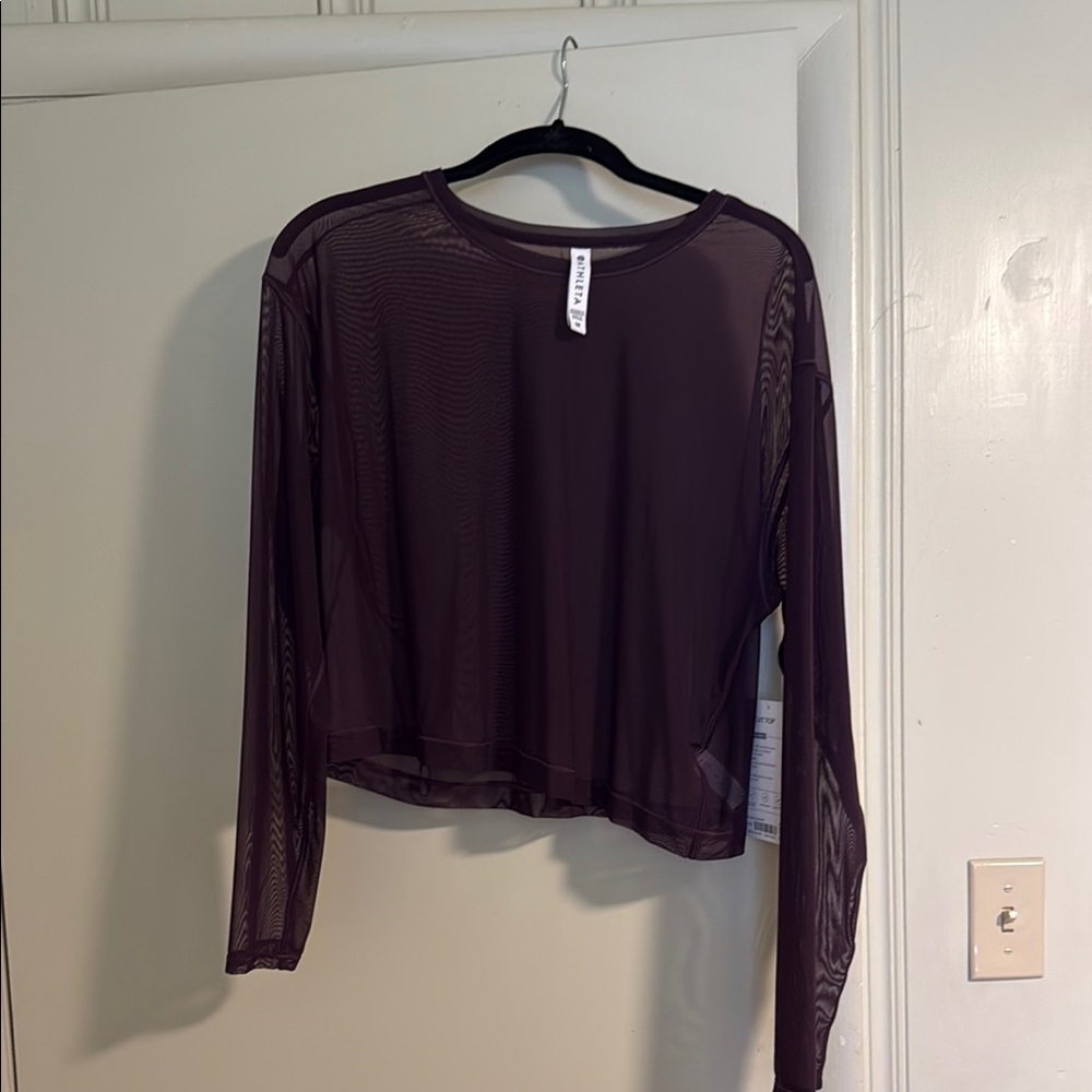 Athleta Sheer Purple Long Sleeve Circuit Top - Size M NWT